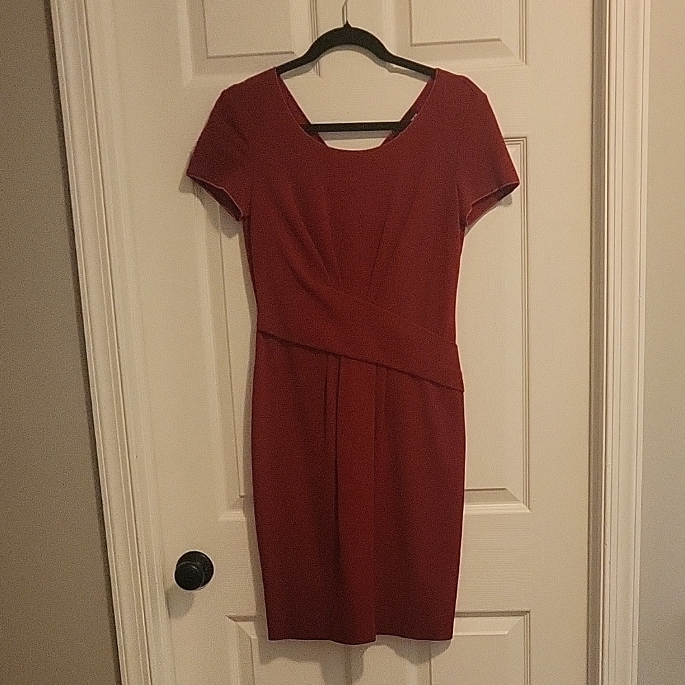 Emporio Armani Red Sheath Mini Dress Scoop Neck